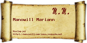 Manowill Mariann névjegykártya